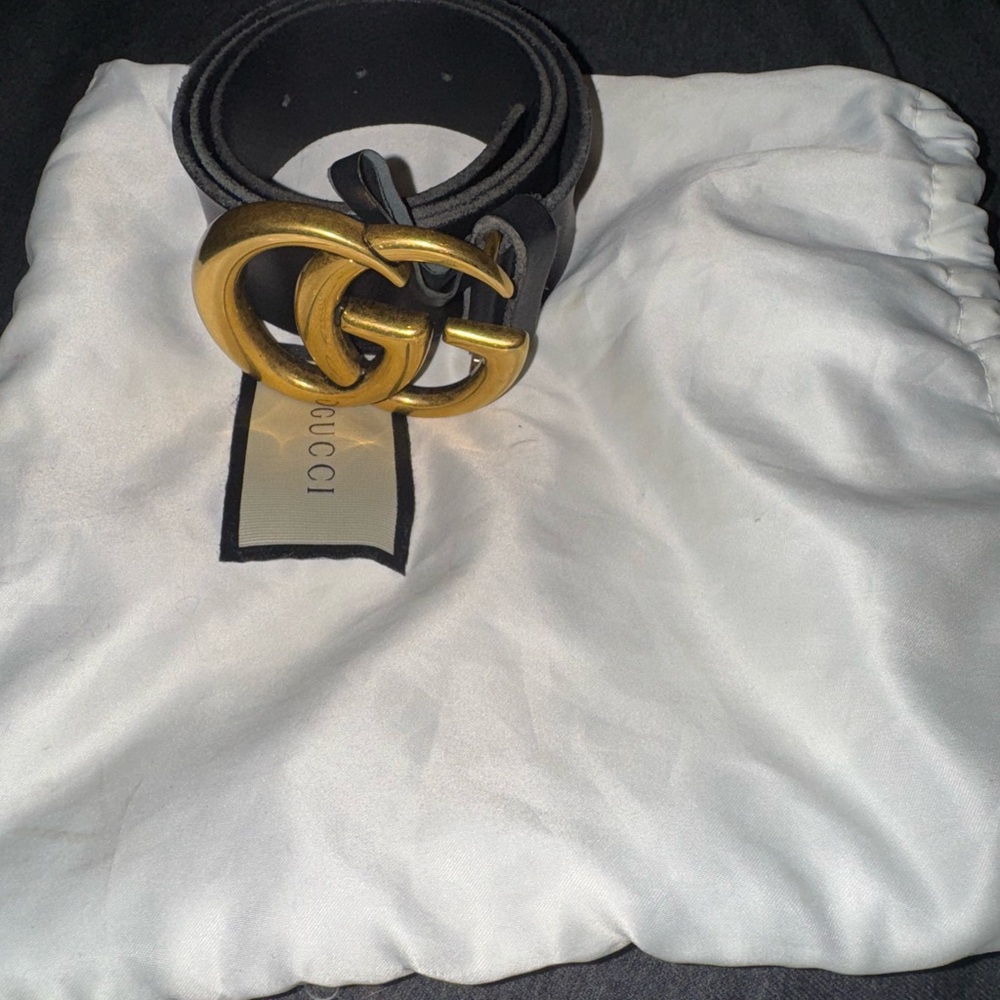 Gucci Black and Gold Men's Belt